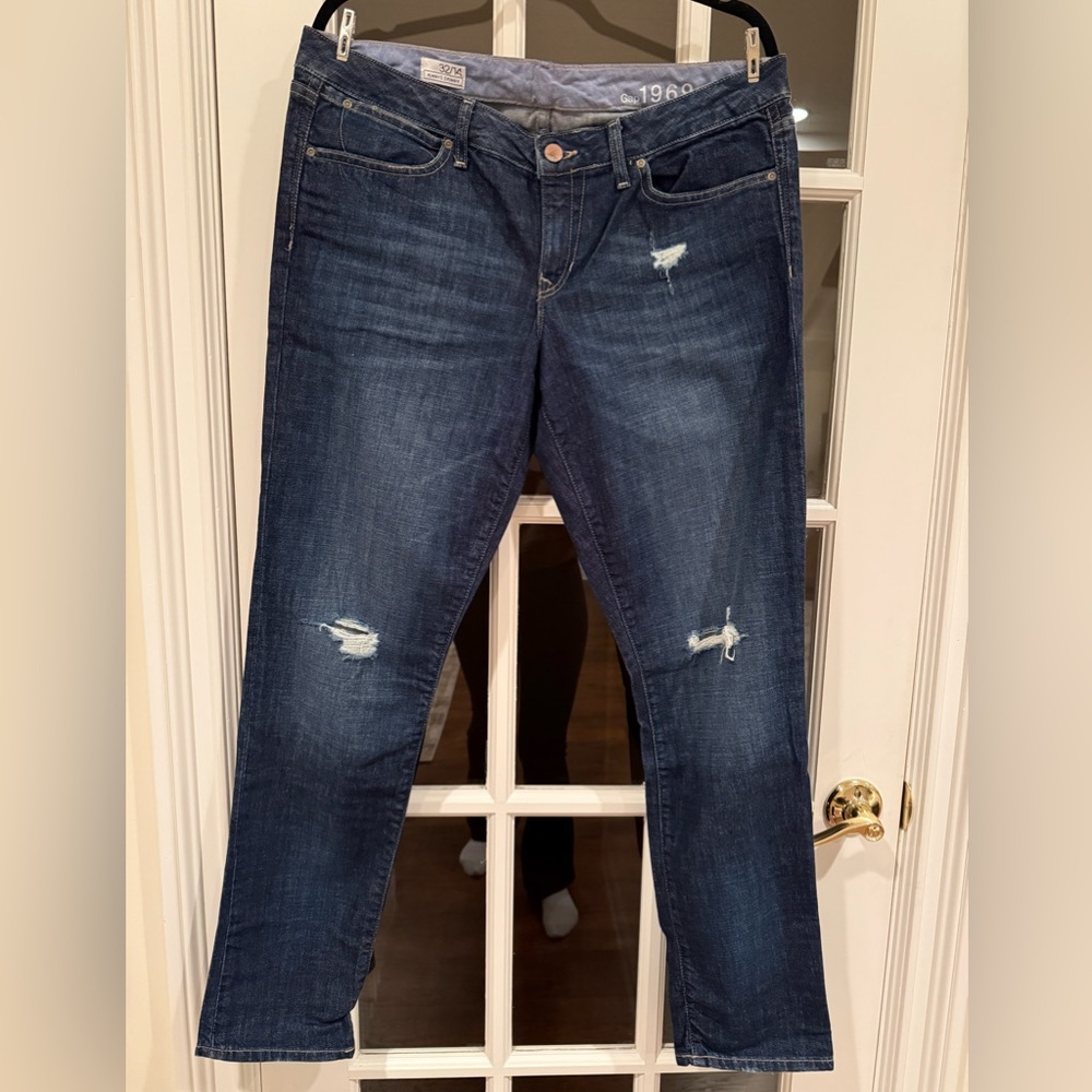 Gap Always Skinny Distressed Dark Jeans - Size 14